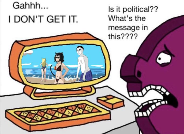 Gahhh... I DON'T GET IT. Is it political?? What's the message in this????