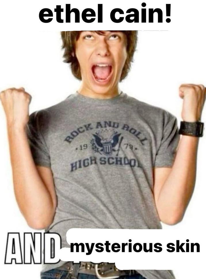 ethel cain! ROCK AND ROLL 19 78- HIGH SCHOO AND mysterious skin