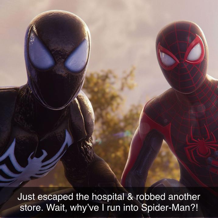 Just escaped the hospital & robbed another store. Wait, why've I run into Spider-Man?!