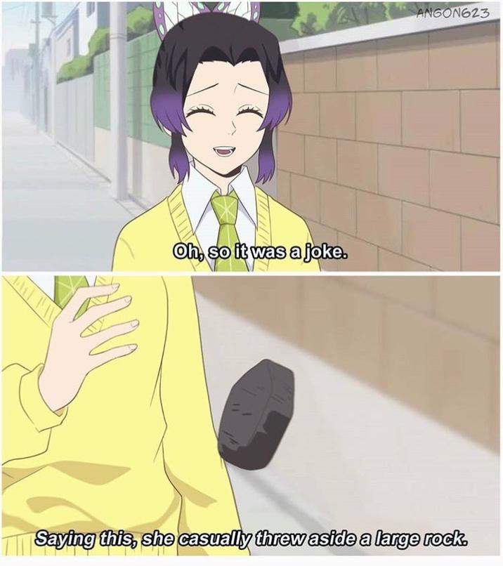#kimetsunoyaiba | Saying This, She Casually Threw Aside A Large Rock ...