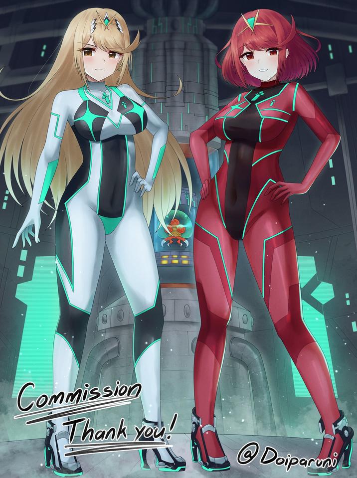 Zero suit Pyra and Mythra | Zero Suit | Know Your Meme