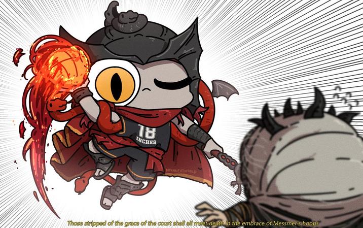 18 INCHES MIYANEATWORLD Those stripped of the grace of the court shall all meet death in the embrace of Messmer's hoops