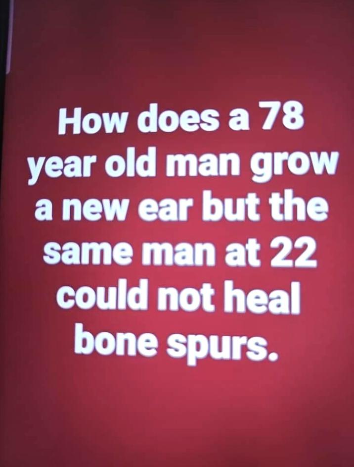 How does a 78 year old man grow a new ear but the same man at 22 could not heal bone spurs.