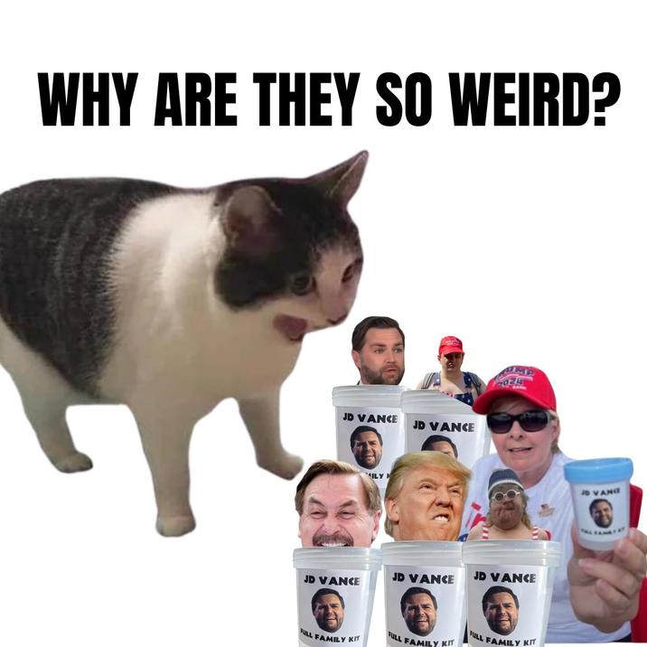 WHY ARE THEY SO WEIRD? JD VANCE JD VANCE AILY N UM JD VANCE JD VANCE JD VANCE FULL FAMILY KIT FULL FAMILY KIT FULL FAMILY KIT JD VANG