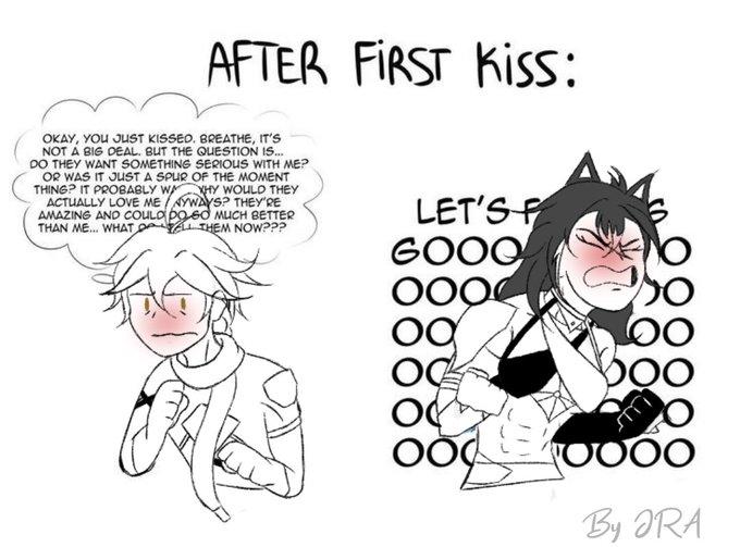 AFTER FIRST Kiss: OKAY, YOU JUST KISSED. BREATHE, IT'S NOT A BIG DEAL. BUT THE QUESTION IS... DO THEY WANT SOMETHING SERIOUS WITH ME? OR WAS IT JUST A SPUR OF THE MOMENT THING? IT PROBABLY WA XHY WOULD THEY ACTUALLY LOVE MENYWAYS? THEY'RE AMAZING AND COULD DO SO MUCH BETTER THAN ME... WHAT O TELL THEM NOW??? LET'S F GOOO OOO OC ୦୯ OO 0000 By JRA