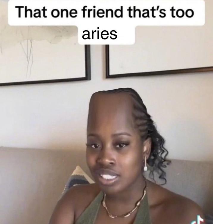 That one friend that's too aries