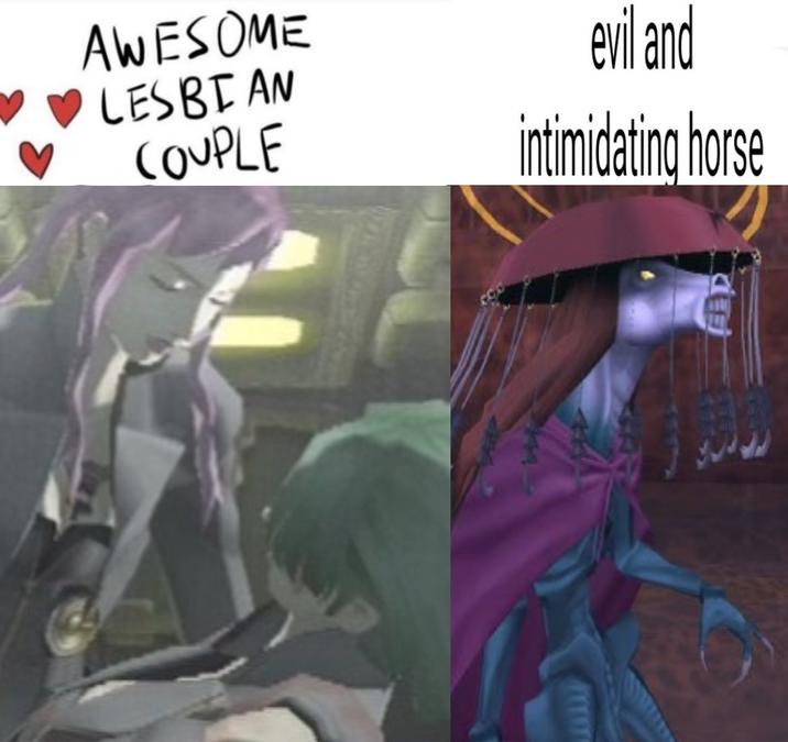 AWESOME LESBIAN COUPLE evil and intimidating horse