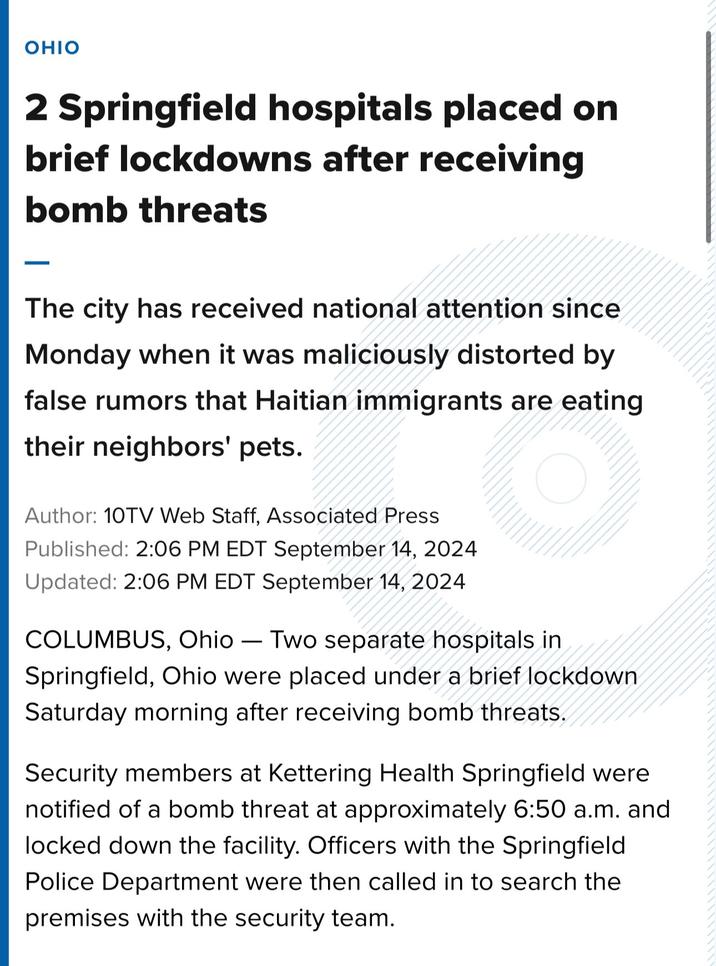 2 Springfield hospitals placed on brief lockdowns after receiving bomb ...