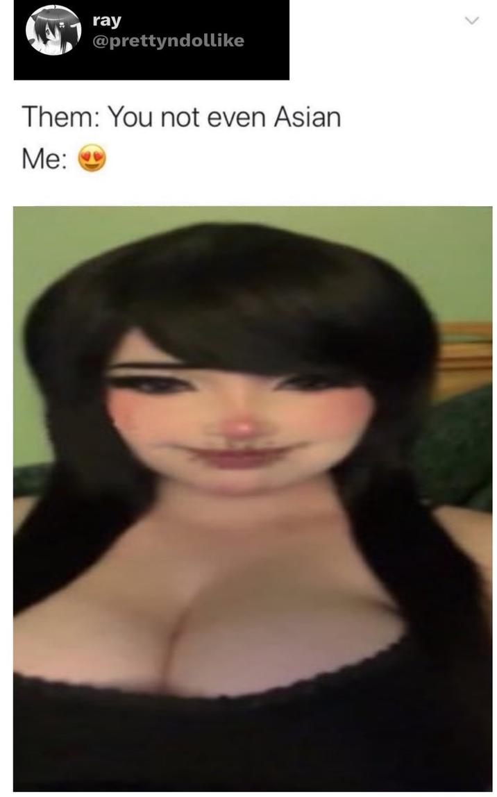 @prettyndollike ray Them: You not even Asian Me: >