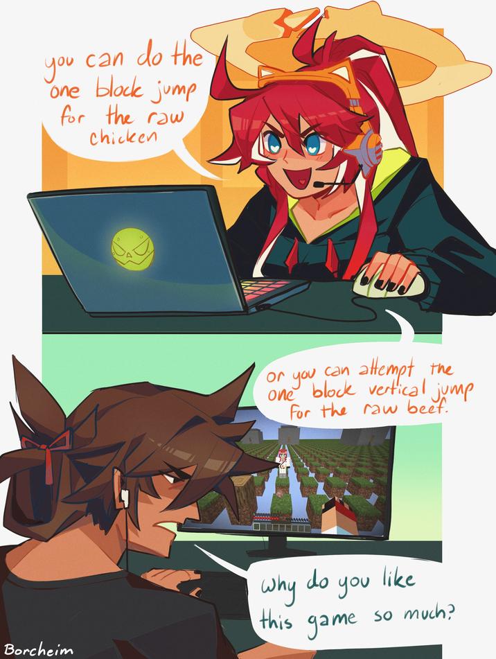 you can do the one block jump for the raw chicken Borcheim or you can attempt the one block vertical jump For the raw beef. why do you like this game so much?