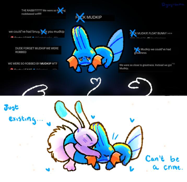 THE RABBIT!???? We were so f------ roobbeeed wtffff we could've had bnuy, tack you mudkip TEAKS Control coko 1ch DUDE FORGET MUDKIP WE WERE ROBBED F--- F--- MUDKIP @yagiisama FCK MUDKIP, FLOAT BUNNY >>> 11.55.12 oct 01.15 Visualizaciones Fck Mudkip we could've had greatness WE WERE SO ROBBED BY MUDKIP W-- IPAVS ACT We were so close to greatness. Instead we got Mudkip. Just existing... Can't be a crime.