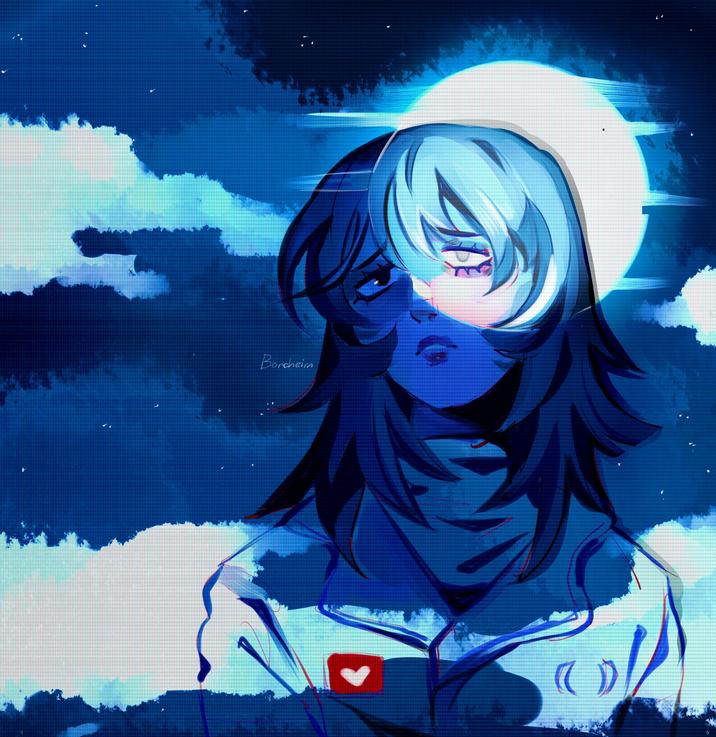 Anya from Mouthwashing searching for the dead pixel in the upper-right.