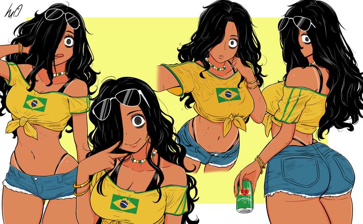 The original viral "fan art":https://knowyourmeme.com/memes/cultures/fan-art that inspired artwork that depicts "Sadako":https://knowyourmeme.com/memes/sadako, the ghost from _The Ring_, as a "Brazilian":https://knowyourmeme.com/memes/cultures/brazil woman with dark circles around her eyes and long black hair, often wearing denim shorts with the thong sticking out and a yellow crop top with the flag of Brazil. The trend is inspired by memes about "Brazilian Miku":/memes/brazilian-miku that gained traction in 2024.