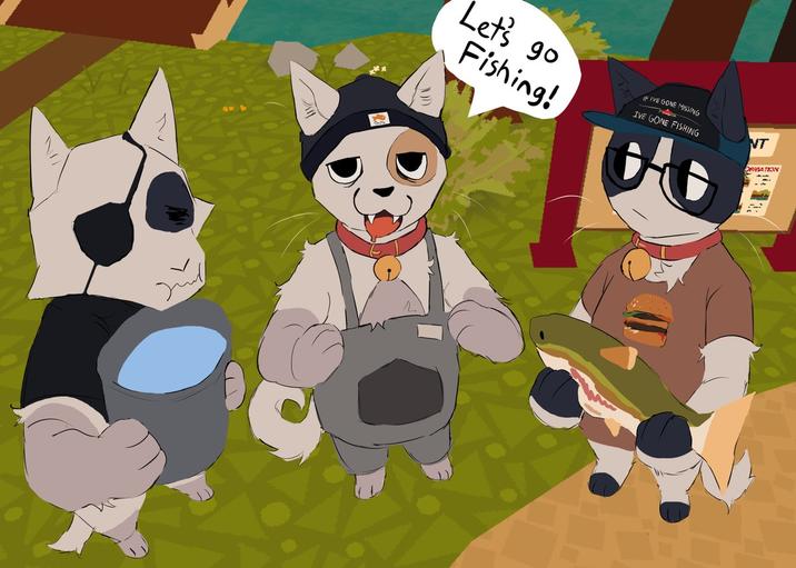 A fan art based on the 2024 indie fishing game Webfishing