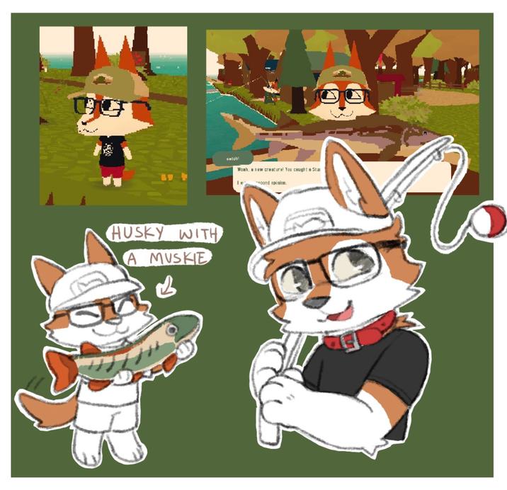 HUSKY WITH A MUSKIE Daton! Woah, a new creature! You caught a Stur Iwoond opinion.