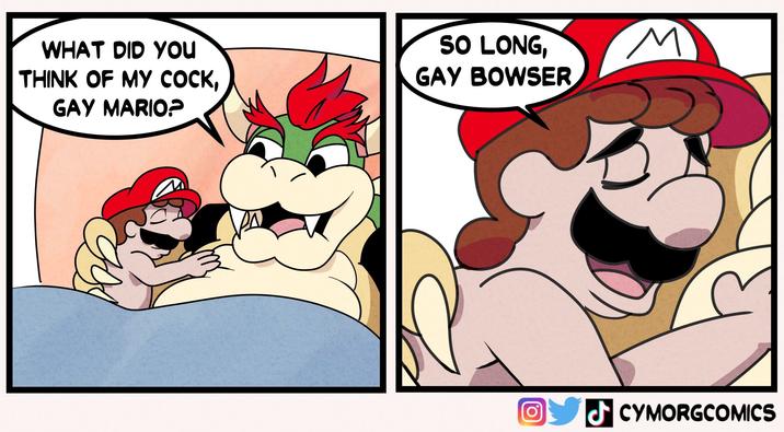 WHAT DID You THINK OF MY C---, GAY MARIO? SO LONG, GAY BOWSER M Ο J CYMORGCOMICS