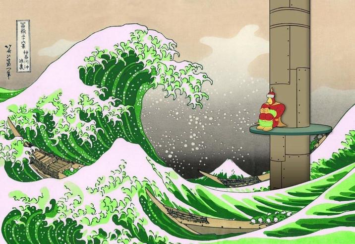 冨嶽三十六景 神奈川沖 }