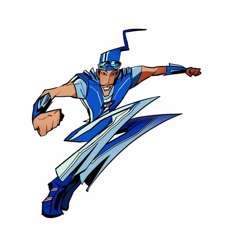 Stylized fan art of Sportacus from _LazyTown_ by @rroketas