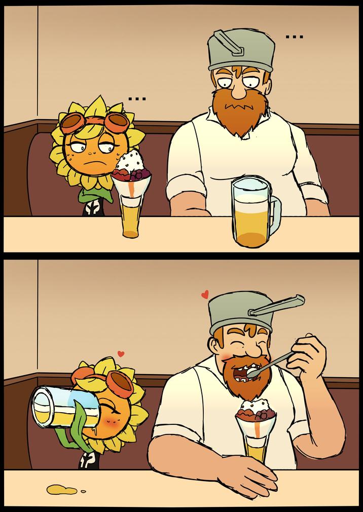 Solar Flare and Crazy Dave meme based on a popular template of a young woman and an older man swapping their ice cream and beer