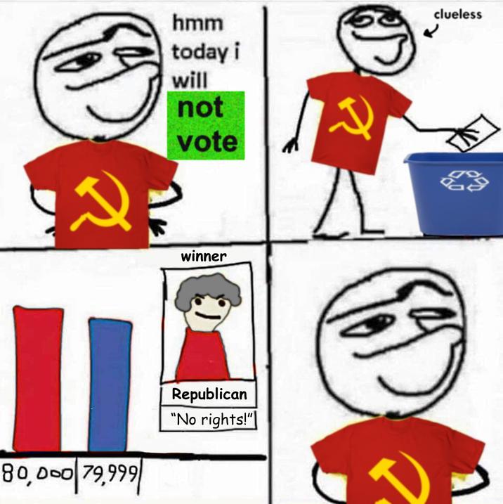 Hmm Today I Will Vote for a Third Party meme where the guy decides not to vote