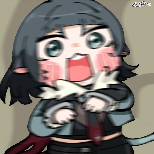 Jane Doe from _Zenless Zone Zero_ drawn as the Screaming Hamster meme