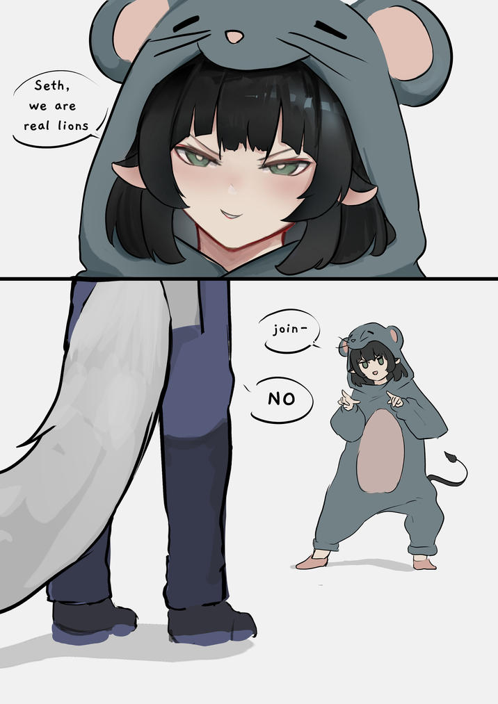 A humorous fan art featuring Jane Doe and Seth Lowell from _Zenless Zone Zero_