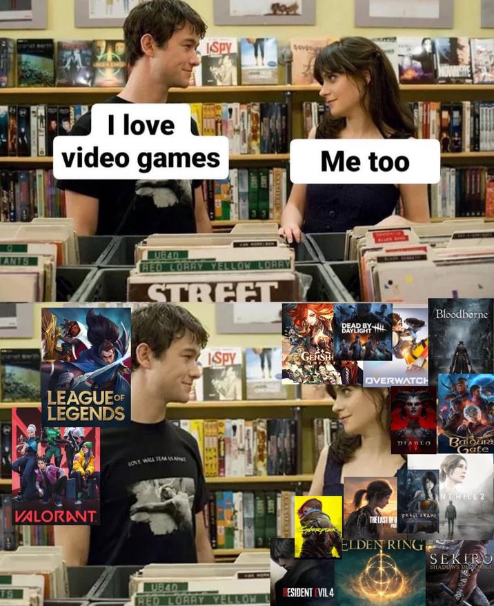 A parody of the I Love Video Games meme in which a woman mistakes "video games" for Lana Del Rey's song of the same name.