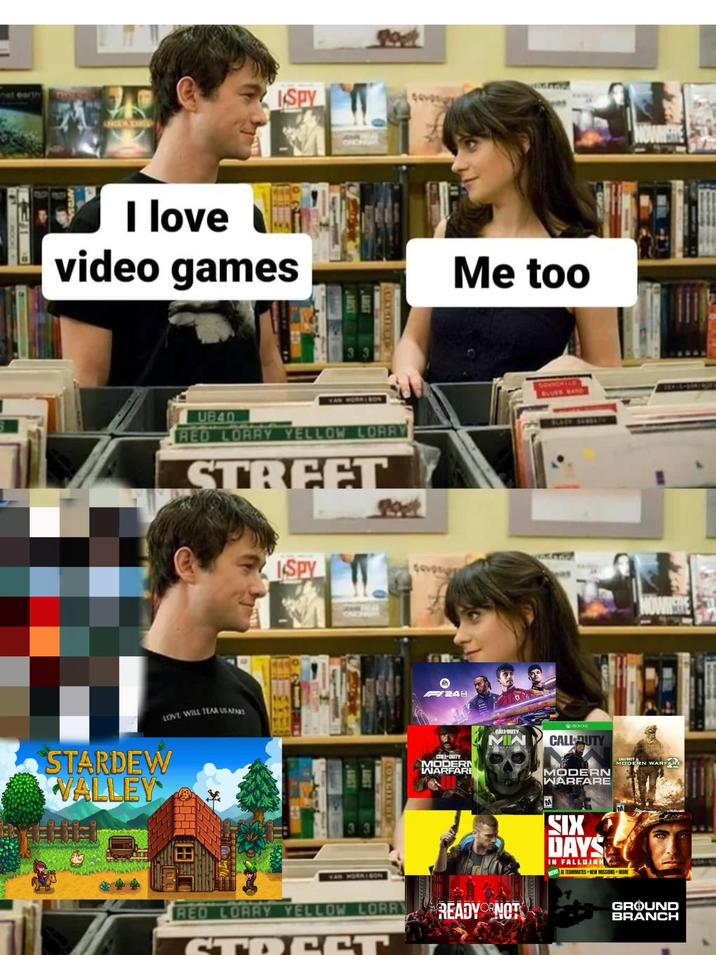 A parody of the I Love Video Games meme in which a woman mistakes "video games" for Lana Del Rey's song of the same name.