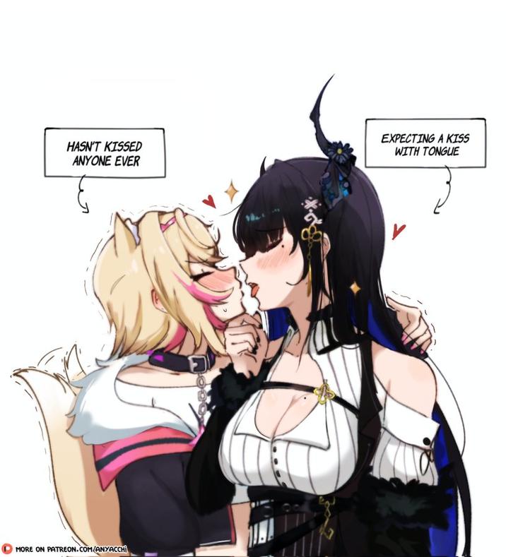 HASN'T KISSED ANYONE EVER EXPECTING A KISS WITH TONGUE MORE ON PATREON.COM/ANYACCHI