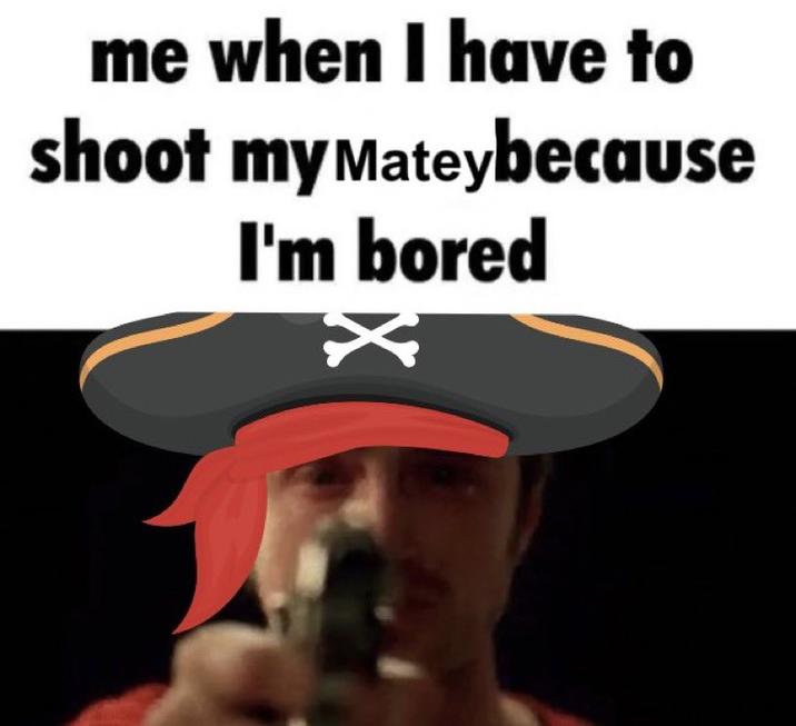 me when I have to shoot my Matey because I'm bored