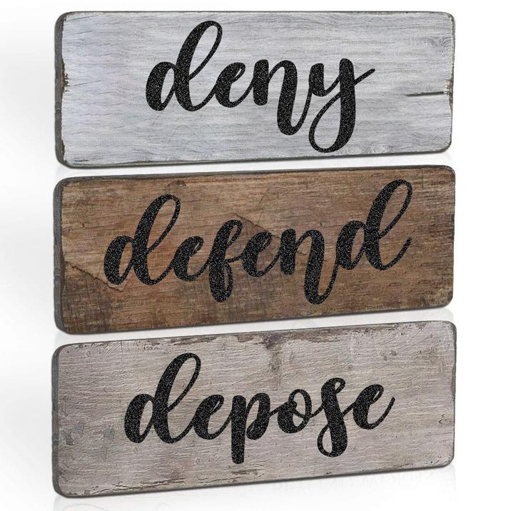 deny defend depose