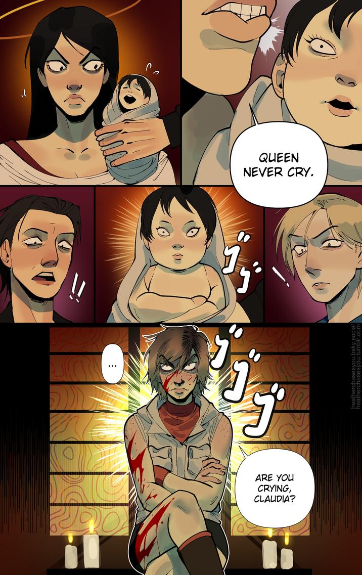 DO ... ARE YOU CRYING, CLAUDIA? 6 j QUEEN NEVER CRY. heatherchasesyou.bsky.social heatherchasesyou.tumblr.com