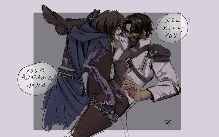 Toxic Yaoi fan art of the Jayvik Arcane ship