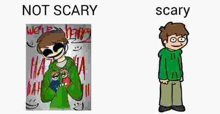 An Eddsworld meme based on the Not Scary / Scary Skull meme format