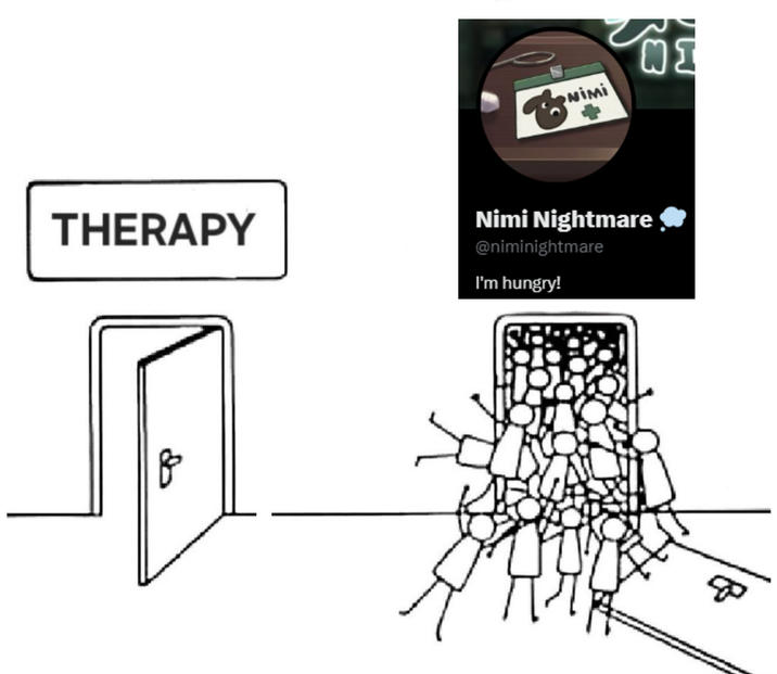 NIMI ΟΣ THERAPY Nimi Nightmare @niminightmare I'm hungry! do 80