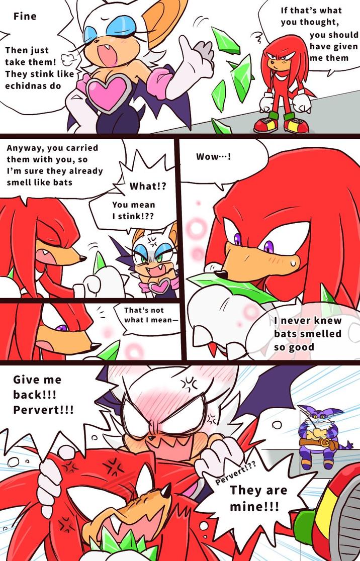 e Fine Then just take them! They stink like echidnas do Anyway, you carried them with you, so I'm sure they already smell like bats Give me back!!! Pervert!!! What!? You mean I stink!?? Wow...! If that's what you thought, you should have given me them ///10 That's not what I mean- I never knew bats smelled so good Pervert!?? They are mine!!!