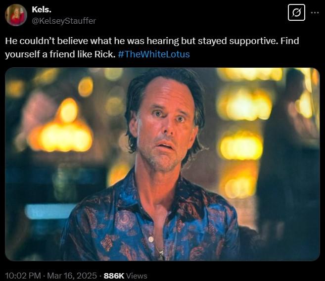 He couldn’t believe what he was hearing but stayed supportive. Find yourself a friend like Rick A tweet reading, "He couldn’t believe what he was hearing but stayed supportive. Find yourself a friend like Rick."