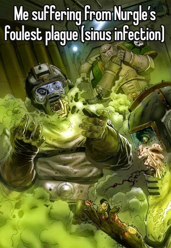 Me suffering from Nurgle's foulest plague (sinus infection)