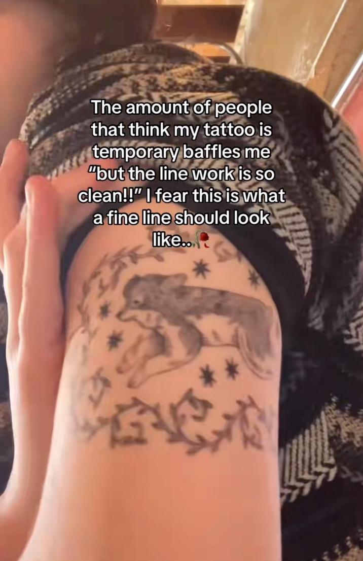 The amount of people that think my tattoo is temporary baffles me "but the line work is so clean!!" I fear this is what a fine line should look like...