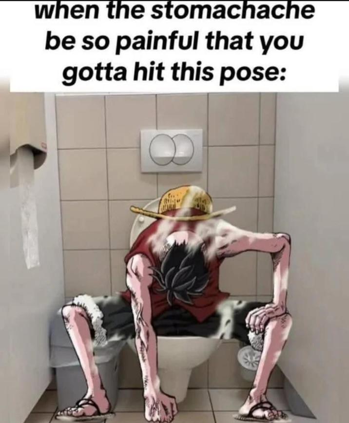 when the stomachache be so painful that you gotta hit this pose: