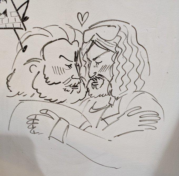 A doodle of the steve x garrett ship. The art is by polybbiuss.