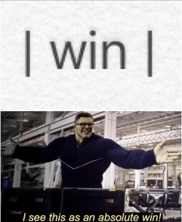 | win | I see this as an absolute win!