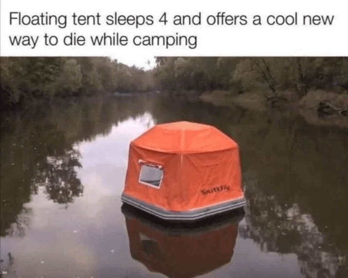 Floating tent sleeps 4 and offers a cool new way to die while camping SouthFly