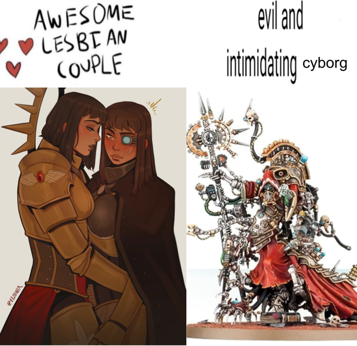 @ELZUNIX AWESOME LESBIAN COUPLE evil and intimidating cyborg
