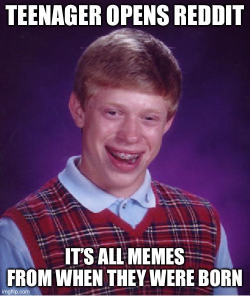 TEENAGER OPENS REDDIT IT'S ALL MEMES FROM WHEN THEY WERE BORN imgflip.com