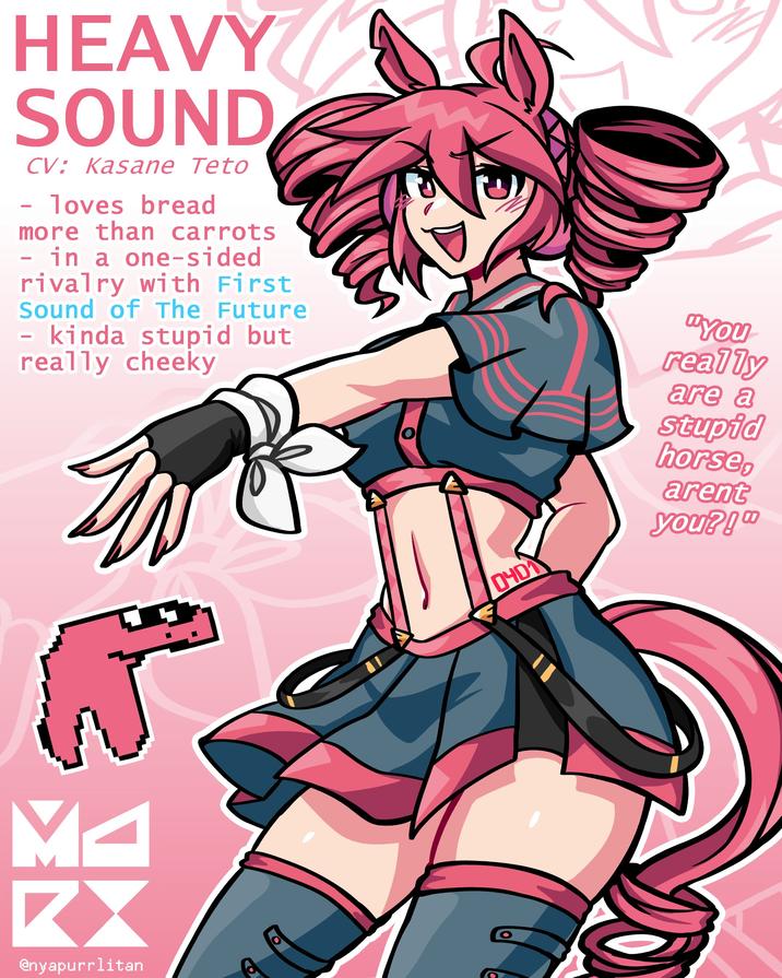 HEAVY SOUND - CV: Kasane Teto loves bread more than carrots - in a one-sided rivalry with First Sound of The Future - kinda stupid but really cheeky M @nyapurrlitan Ο 0401 ayou really are a stupid horse, arent you?!"