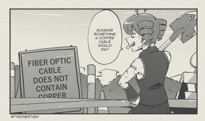 FIBER OPTIC CABLE DOES NOT CONTAIN COPPER @TYRONESTASH SOUNDS SOMETHING A COPPER CABLE WOULD SAY