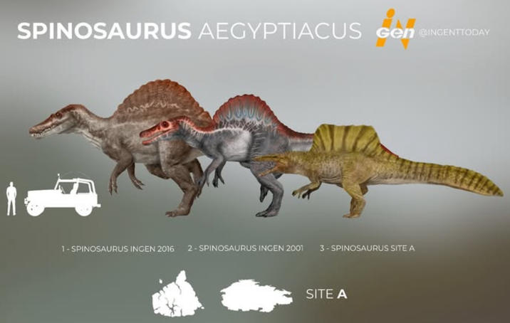 SPINOSAURUS AEGYPTIACUS Gen @INGENTTODAY 1-SPINOSAURUS INGEN 2016 2-SPINOSAURUS INGEN 2001 3-SPINOSAURUS SITE A SITE A