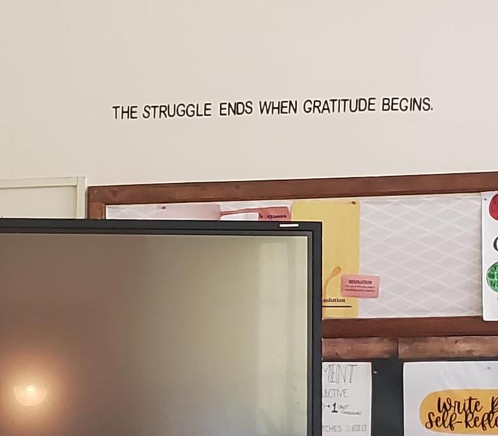 THE STRUGGLE ENDS WHEN GRATITUDE BEGINS. Cim solution RESCUATION MENT ECTIVE 1UNIT (MILAM) CHES SUBJECT Write ! Self-Refl