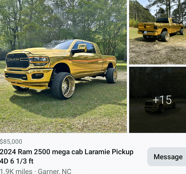 RAM $85,000 2024 Ram 2500 mega cab Laramie Pickup 4D 6 1/3 ft 1.9K miles Garner, NC +15 Message